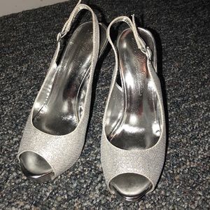 Sparkly Silver Heels
